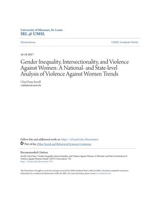 Gender Inequality, Intersectionality, and Violence Against Women