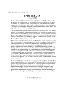 Brazil and CIA by Peter Gribbin