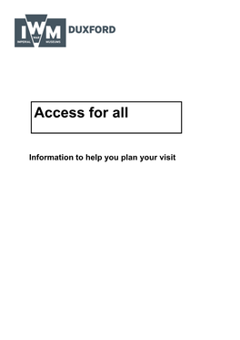 Access to IWM Duxford Access For