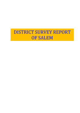 District Survey Report of Salem
