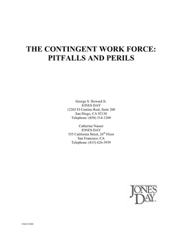 The Contingent Work Force: Pitfalls and Perils