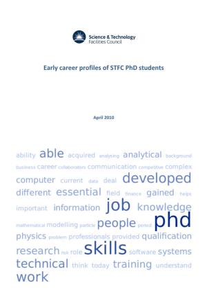 Early Career Profiles of STFC Phd Students