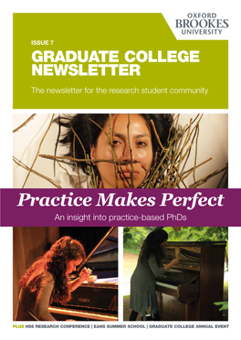 GRADUATE COLLEGE NEWSLETTER the Newsletter for the Research Student Community