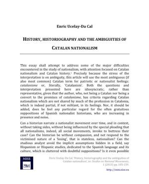 History, Historiography and the Ambiguities of Catalan Nationalism’, In: Studies on National Movements, 1 (2013) Pp