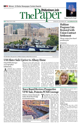USS Slater Sails Upriver to Albany Home Haldane Program Cuts