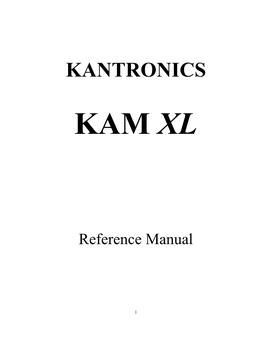 KAM-XL Manual
