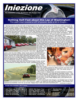 Iniezione the Newsletter of the Northwest Alfa Romeo Club
