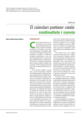El Calendari Pastisser Català: Continuïtats I Canvis