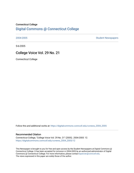 College Voice Vol. 29 No. 21