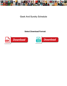 Geek and Sundry Schedule
