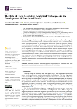 The Role of High-Resolution Analytical Techniques in the Development of Functional Foods