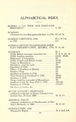 Index to the Archival Publications of the Literary and Historical Society Of