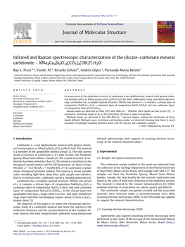 Infrared and Raman Spectroscopic Characterization of the Silicateв