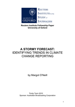 A Stormy Forecast: Identifying Trends in Climate Change Reporting