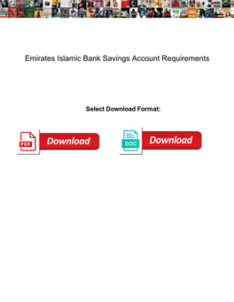 Emirates Islamic Bank Savings Account Requirements