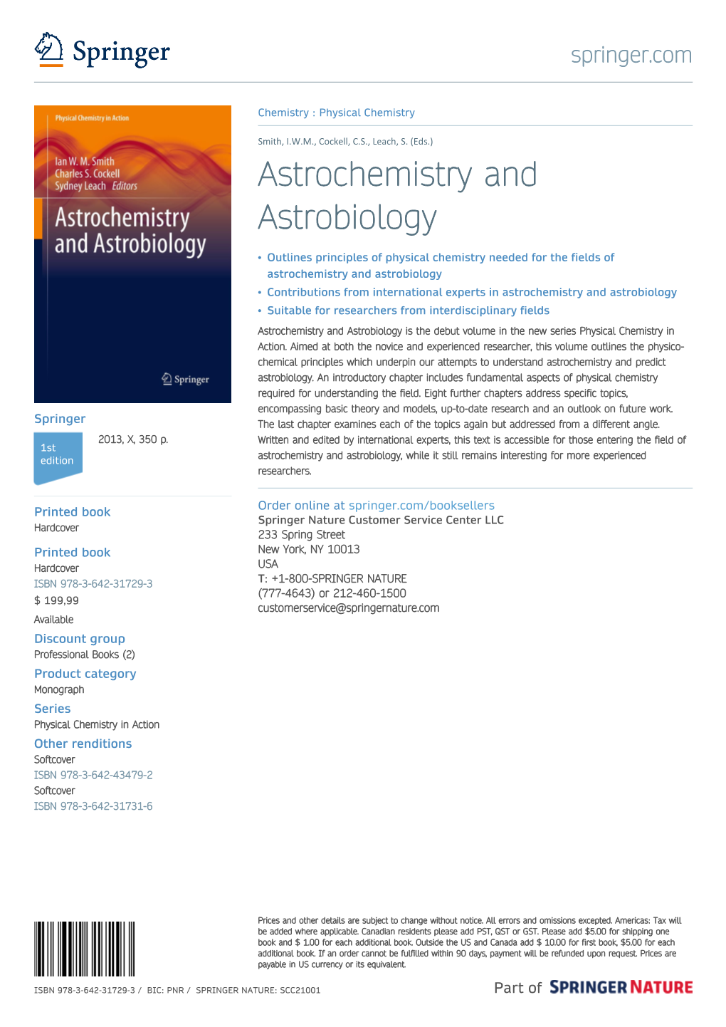 Astrochemistry and Astrobiology