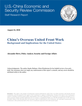 China's Overseas United Front Work