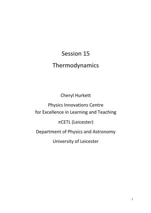 Session 15 Thermodynamics