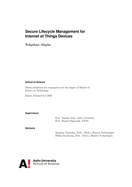 Secure Lifecycle Management for Internet of Things Devices