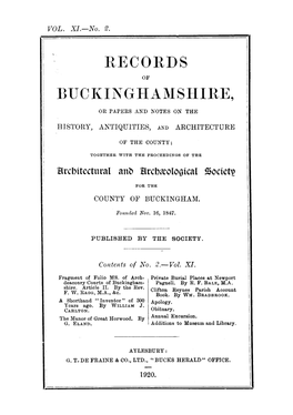 Records Buckinghamshire