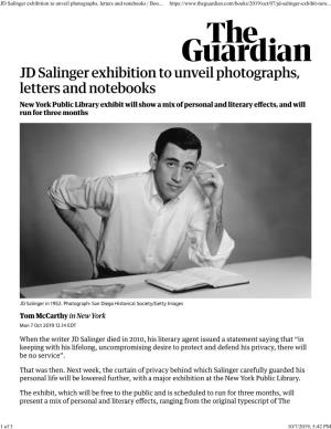 JD Salinger Exhibition to Unveil Photographs, Letters and Notebooks | Boo