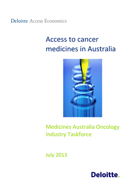 Access to Cancer Medicines in Australia