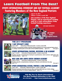 2017 Patriots Football Academy Brochure