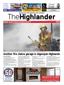 Another Fire Claims Garage in Algonquin Highlands