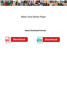 Blank Vinyl Sticker Paper