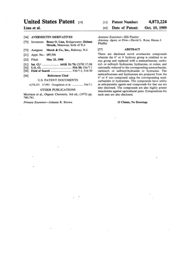 United States Patent (19) 11) Patent Number: 4,873,224 Linn Et Al