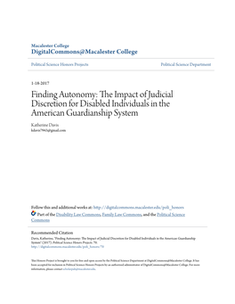 The Impact of Judicial Discretion for Disabled Individuals in the American Guardianship System