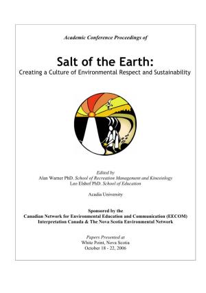 Salt of the Earth: Creating a Culture of Environmental Respect and Sustainability