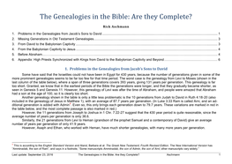 The Genealogies in the Bible: Are They Complete?