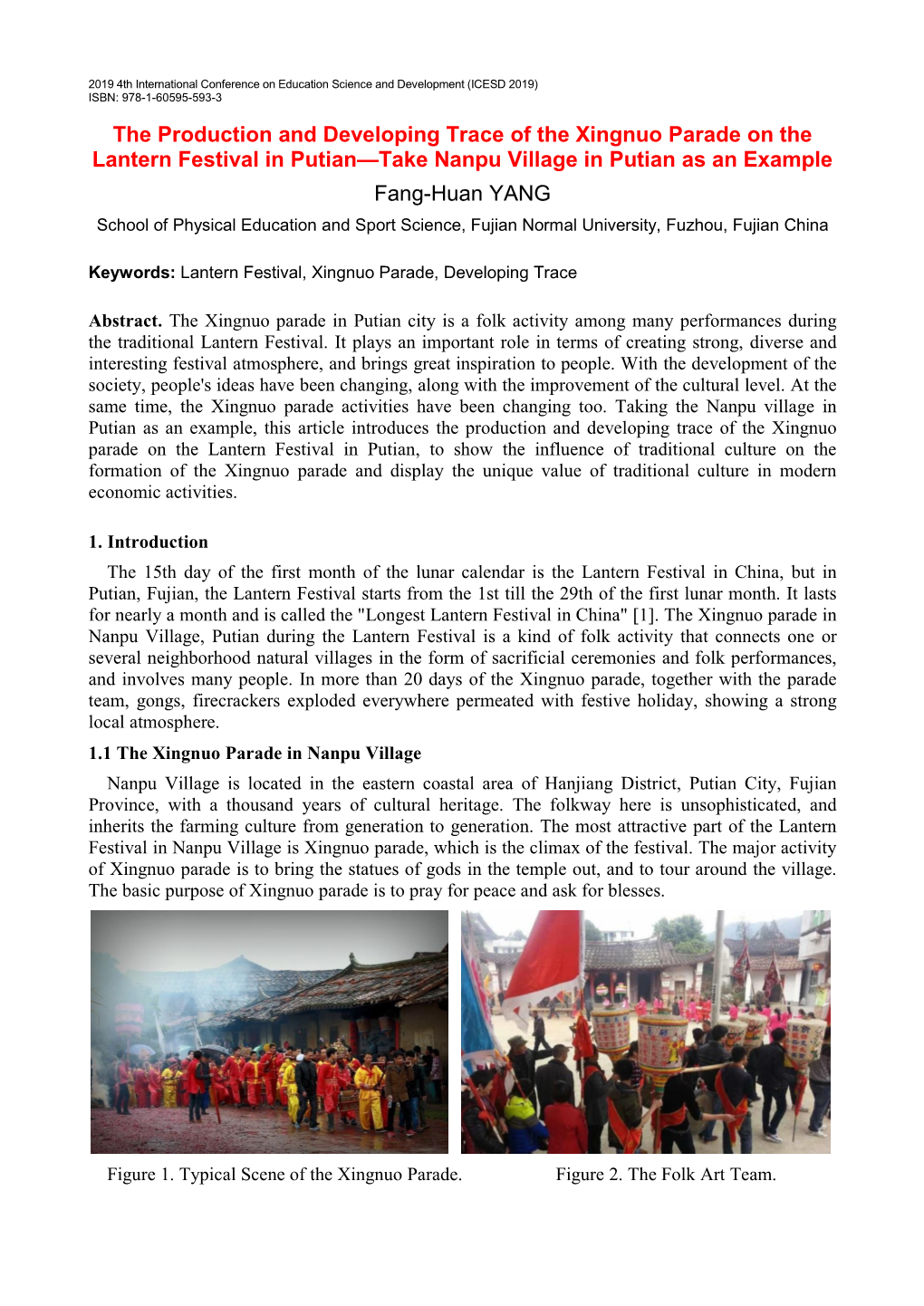 The Production and Developing Trace of the Xingnuo Parade on The