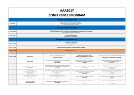 AAA2017 Conference Program 2Nd November