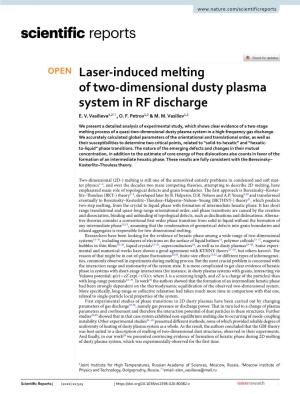 Laser-Induced Melting of Two-Dimensional Dusty Plasma