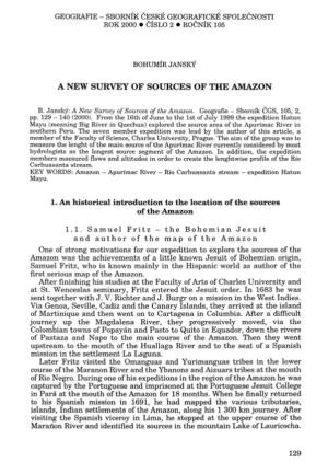A New Survey of Sources of the Amazon