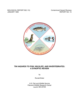 Tin Hazards to Fish, Wildlife, and Invertebrates: a Synoptic Review