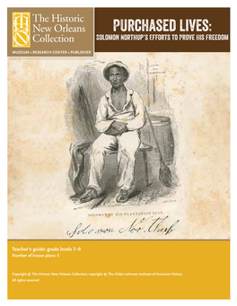 Purchased Lives: Solomon Northup's Efforts to Prove His Freedom