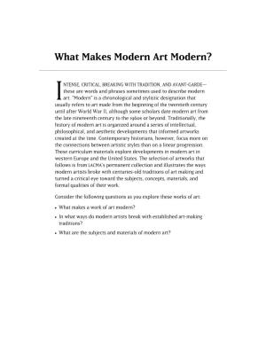 What Makes Modern Art Modern?