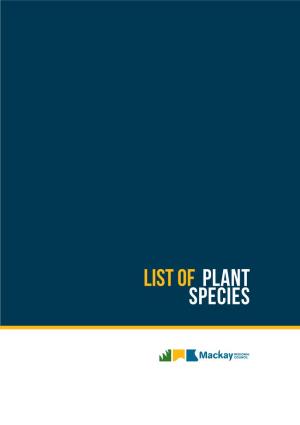 List of Plant Species List of Plant Species