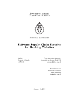 Software Supply Chain Security for Banking Websites