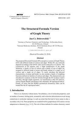 The Structural Formula Version of Graph Theory