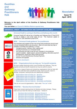 Dumfries and Galloway Practitioners Hub Newsletter