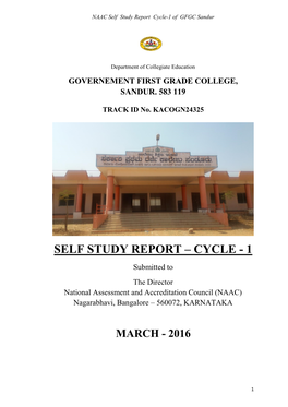 Self Study Report – Cycle - 1