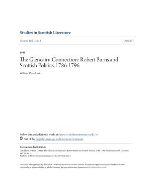 The Glencairn Connection: Robert Burns and Scottish Politics, 1786-1796 William Donaldson
