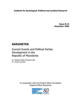 BAROMETER Current Events and Political Parties Development in The