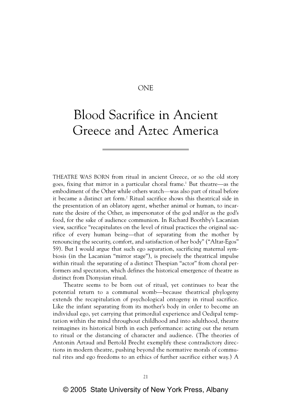 Blood Sacrifice in Ancient Greece and Aztec America