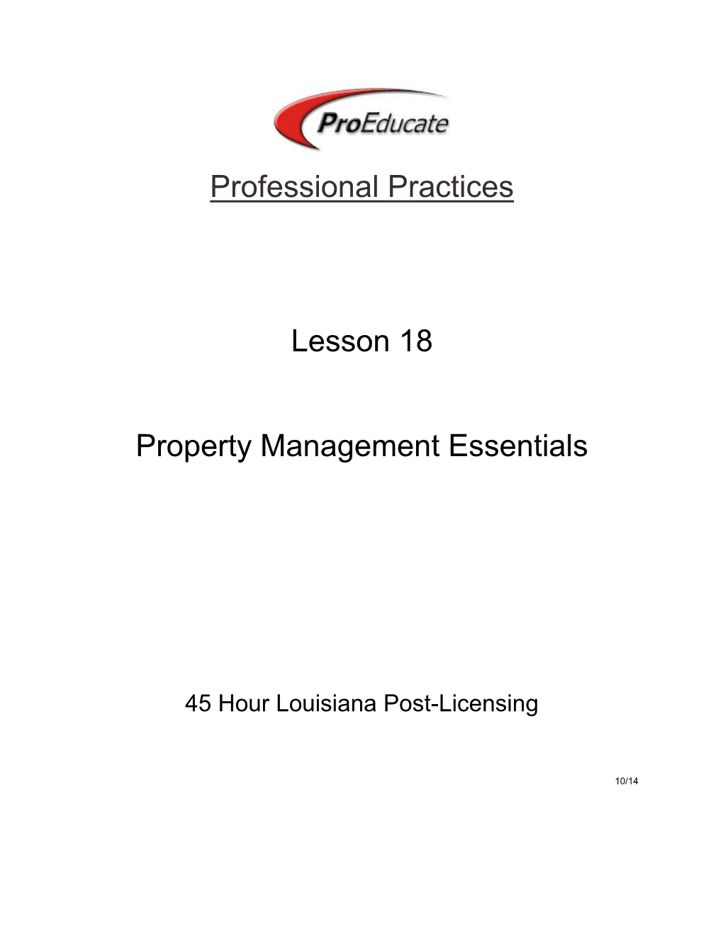 Professional Practices Lesson 18 Property Management Essentials