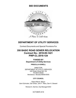 Bid Documents Department of Utility Services 350